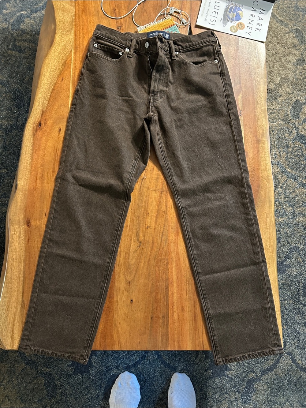 Abercrombie & Fitch Men's Dark Brown Straight Jeans 30x30